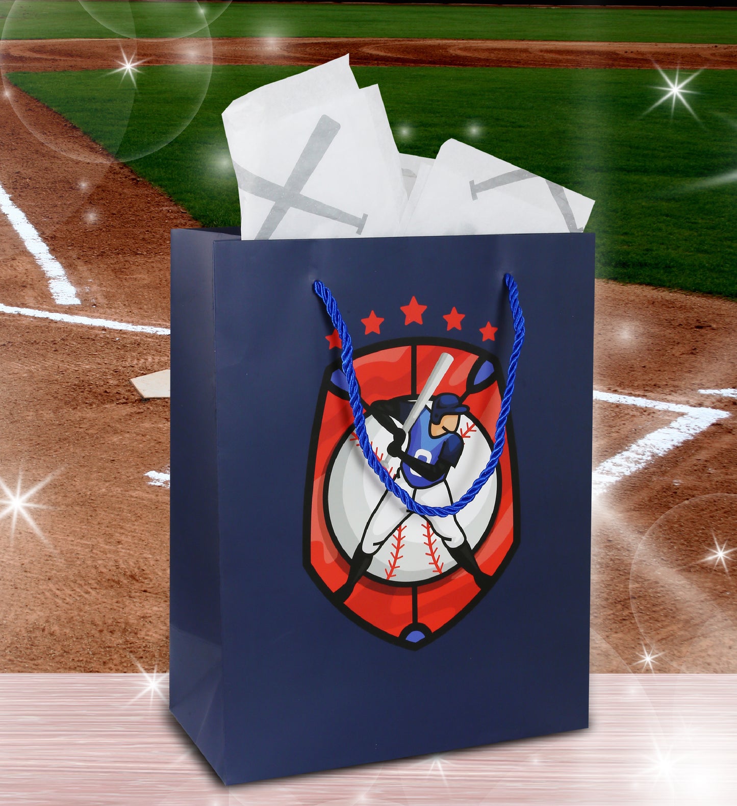 Baseball Gift Bag with Baseball Tissue Paper