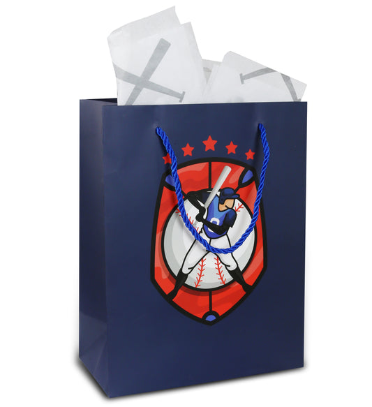 Baseball Gift Bag with Baseball Tissue Paper
