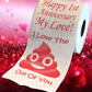 Printed TP Happy First Anniversary I Love The Poop Outta You Toilet Paper Roll
