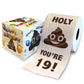 Printed TP Holy Poop You're 19 Funny Toilet Paper Roll Birthday Party Gag Gift