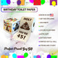 Printed TP Holy Poop You're 45 Funny Toilet Paper Roll Birthday Party Gag Gift