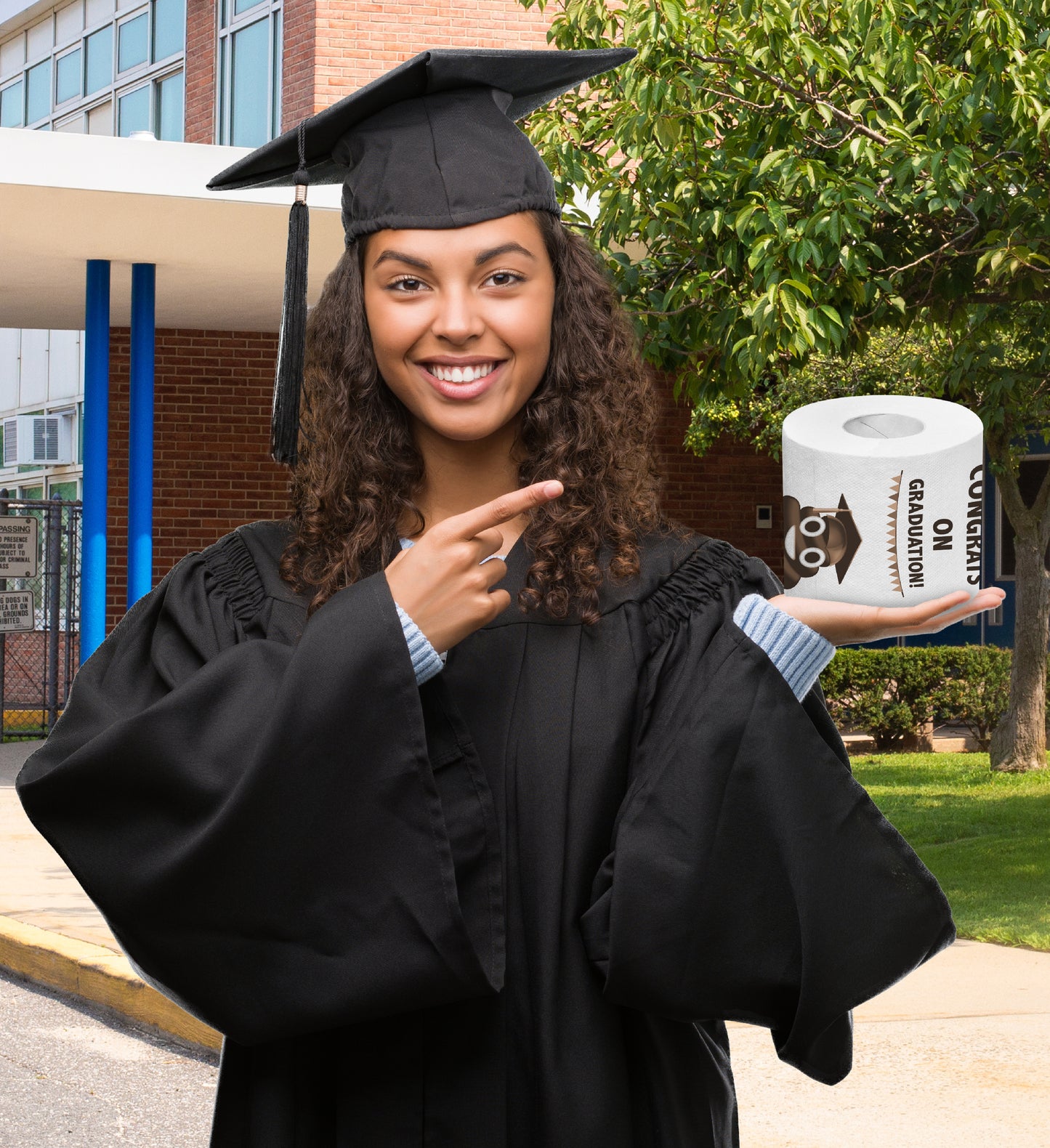 Printed TP Congrats on Graduation Toilet Paper Roll Prank Gag Gift for New Grad