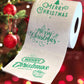 Printed TP Merry Christmas Green Text Toilet Paper Roll Holiday Gift for Stuffer