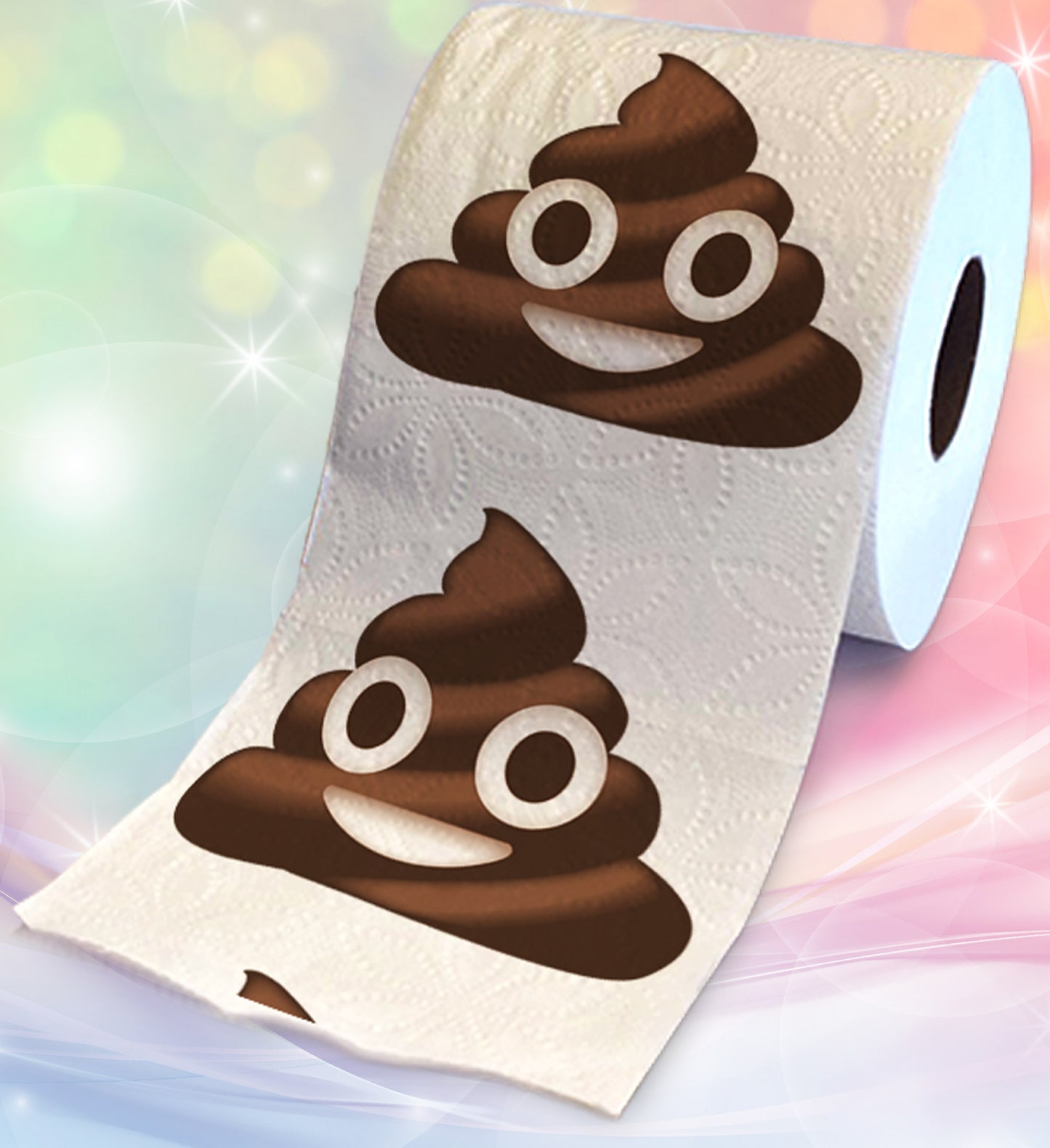 Printed TP Poop Face Emotion Funny Toilet Paper Roll Novelty Gag Gift for Pranks