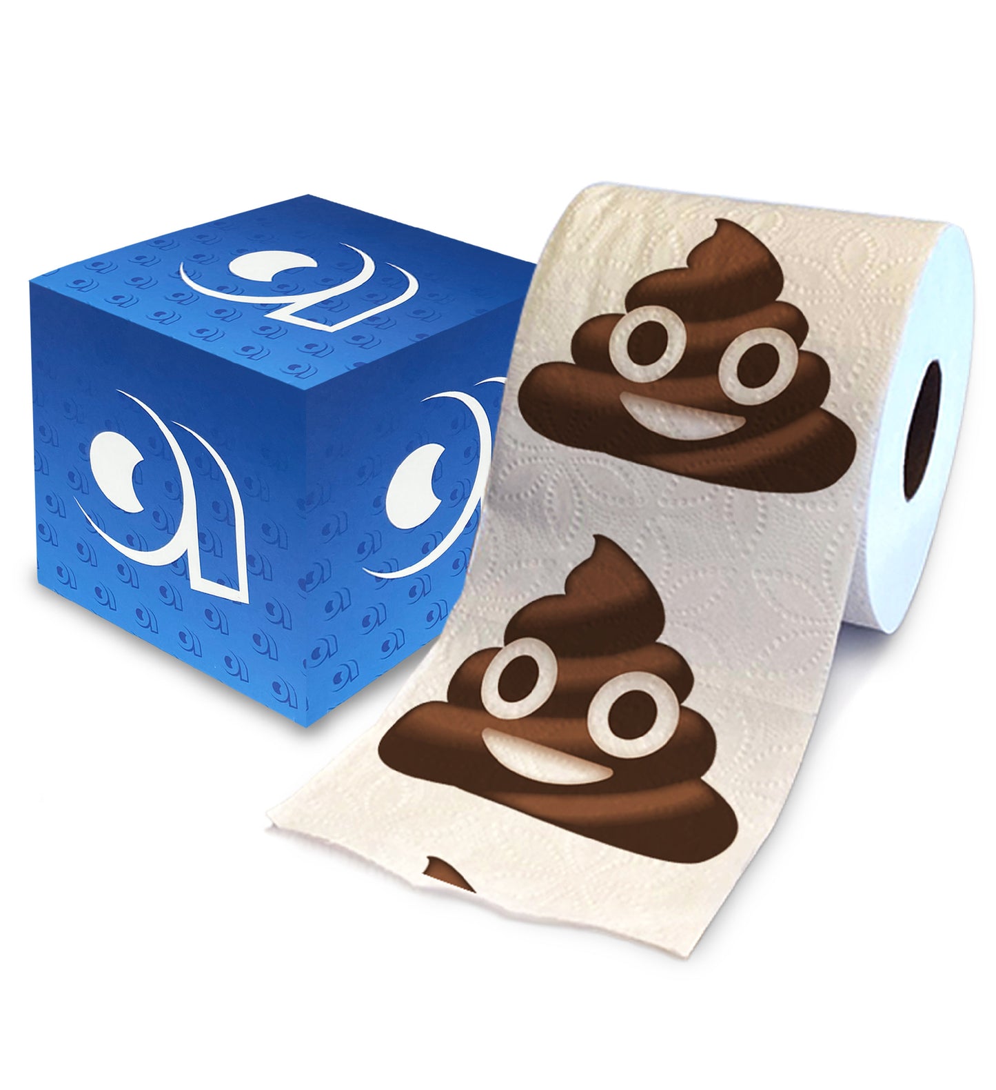 Printed TP Poop Face Emotion Funny Toilet Paper Roll Novelty Gag Gift for Pranks