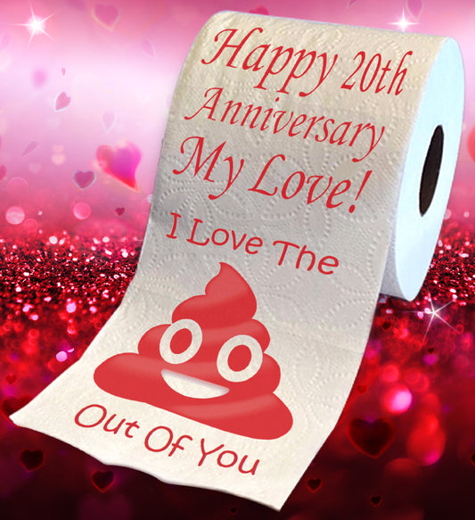 Printed TP Happy Twentieth Anniversary Printed Toilet Paper Prank – 500 Sheets