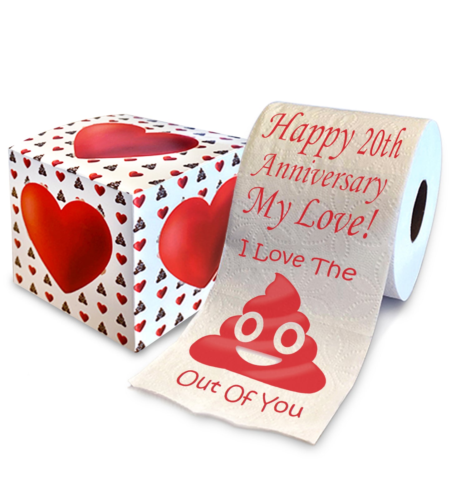 Printed TP Happy Twentieth Anniversary Printed Toilet Paper Prank – 500 Sheets