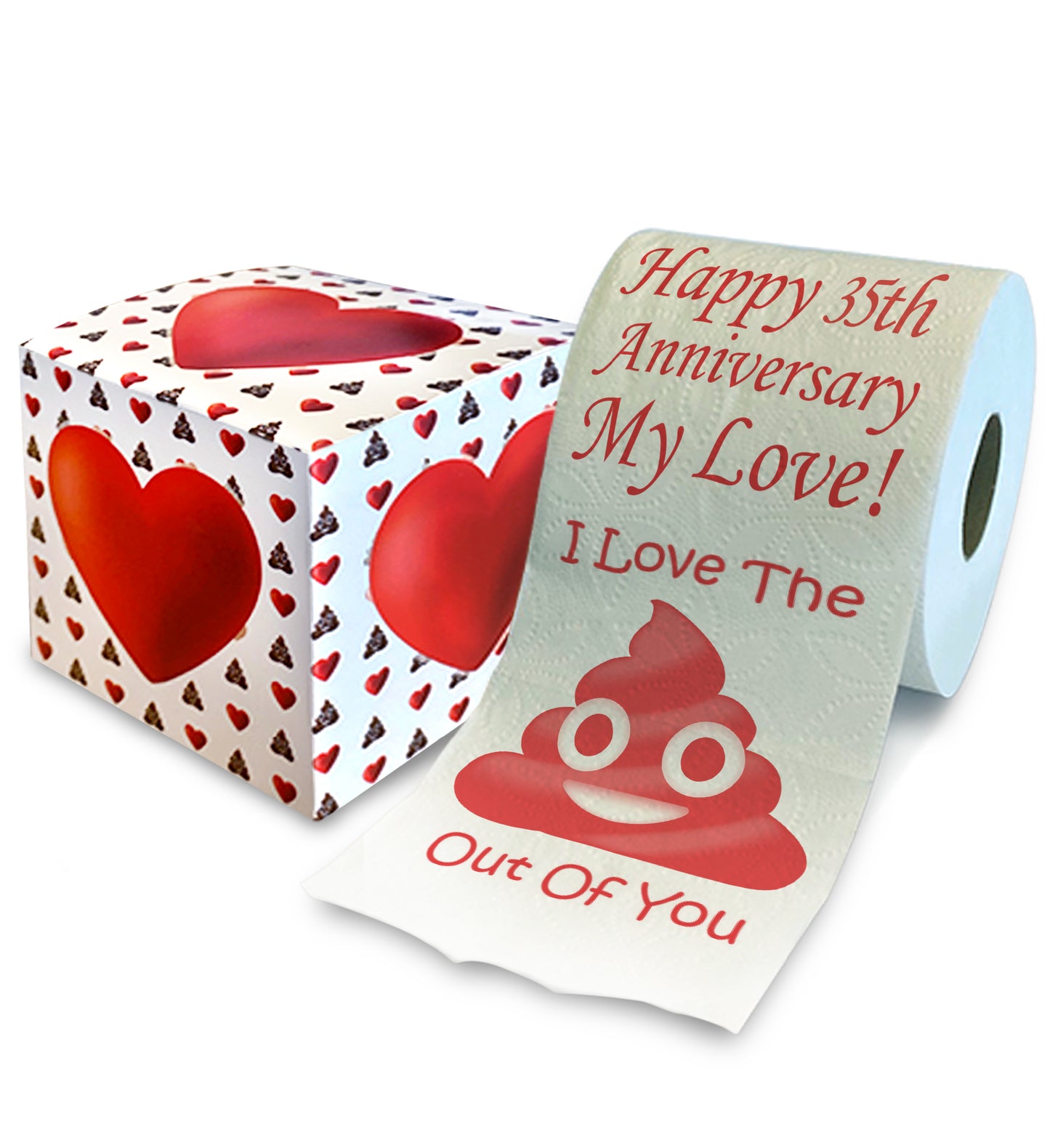 Printed TP Happy Thirty Fifth Anniversary Printed Toilet Paper Gift, 500 Sheets