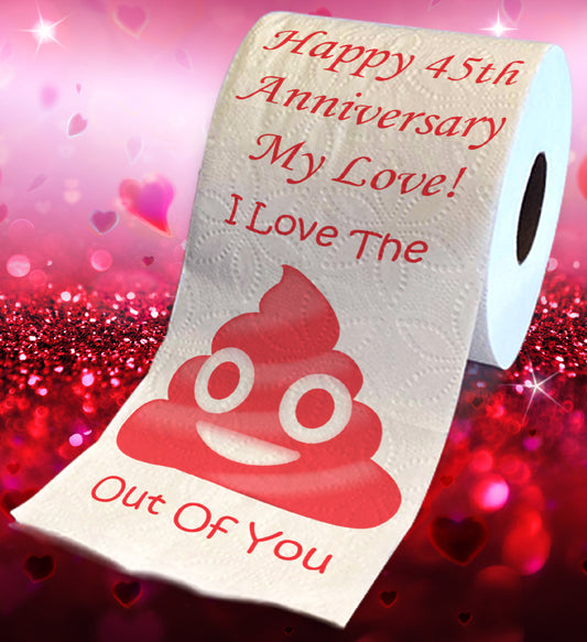 Printed TP Happy Forty Fifth Anniversary Printed Toilet Paper Gift - 500 Sheets