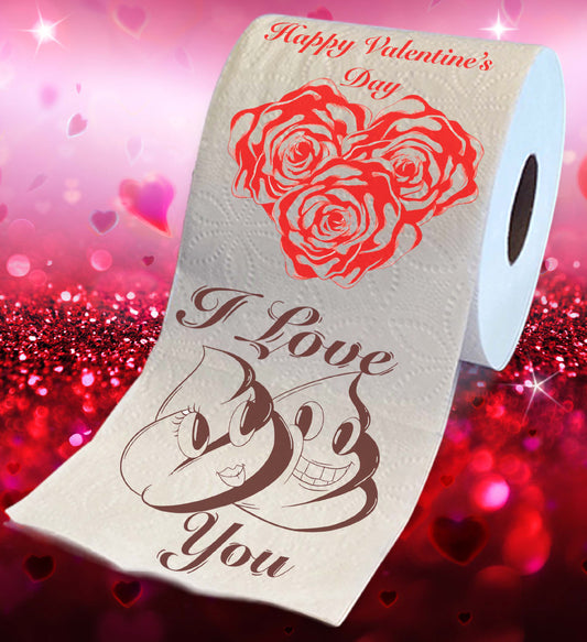 Printed TP Happy Valentine's Printed Toilet Paper Sweet Gag Gift - 500 Sheets