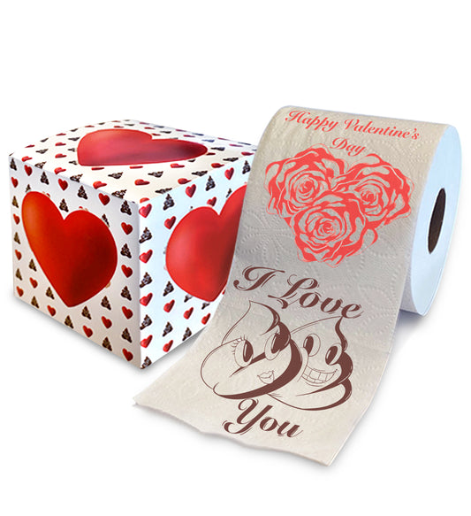 Printed TP Happy Valentine's Printed Toilet Paper Sweet Gag Gift - 500 Sheets