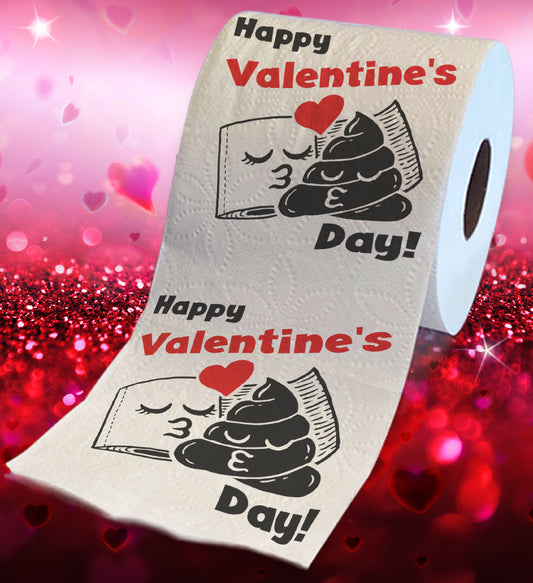 Printed TP Happy Valentine's Printed Toilet Paper Funny Gag Gift - 500 Sheets