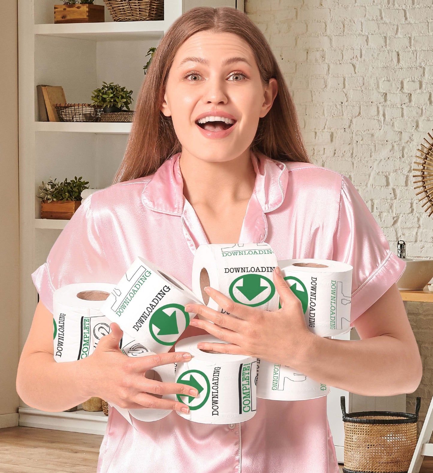 Printed TP Downloading Complete Printed Toilet Paper Funny Gag Gift – 500 Sheet