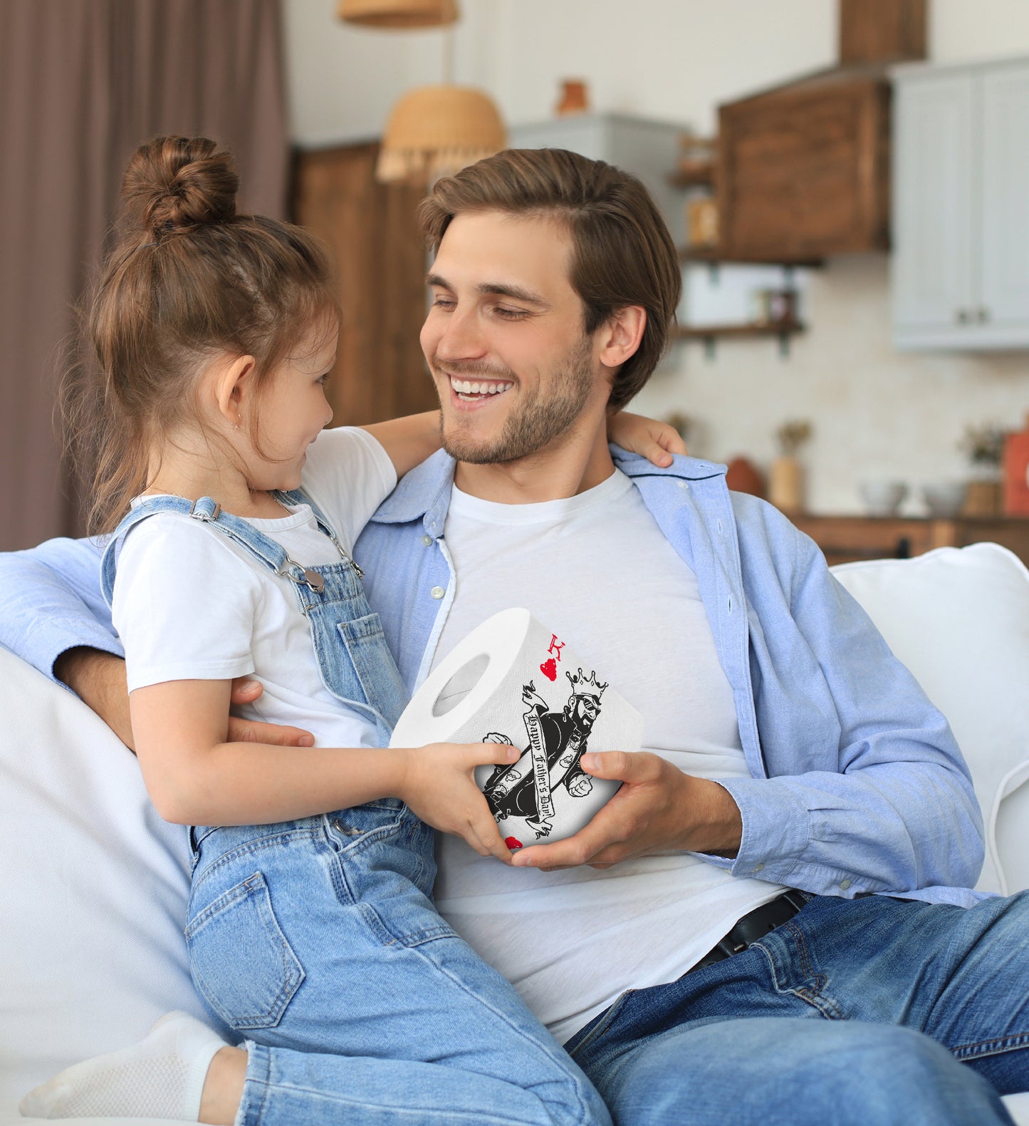 Printed TP Happy Fathers Day King of Poop Card Printed Toilet Paper, 500 Sheets