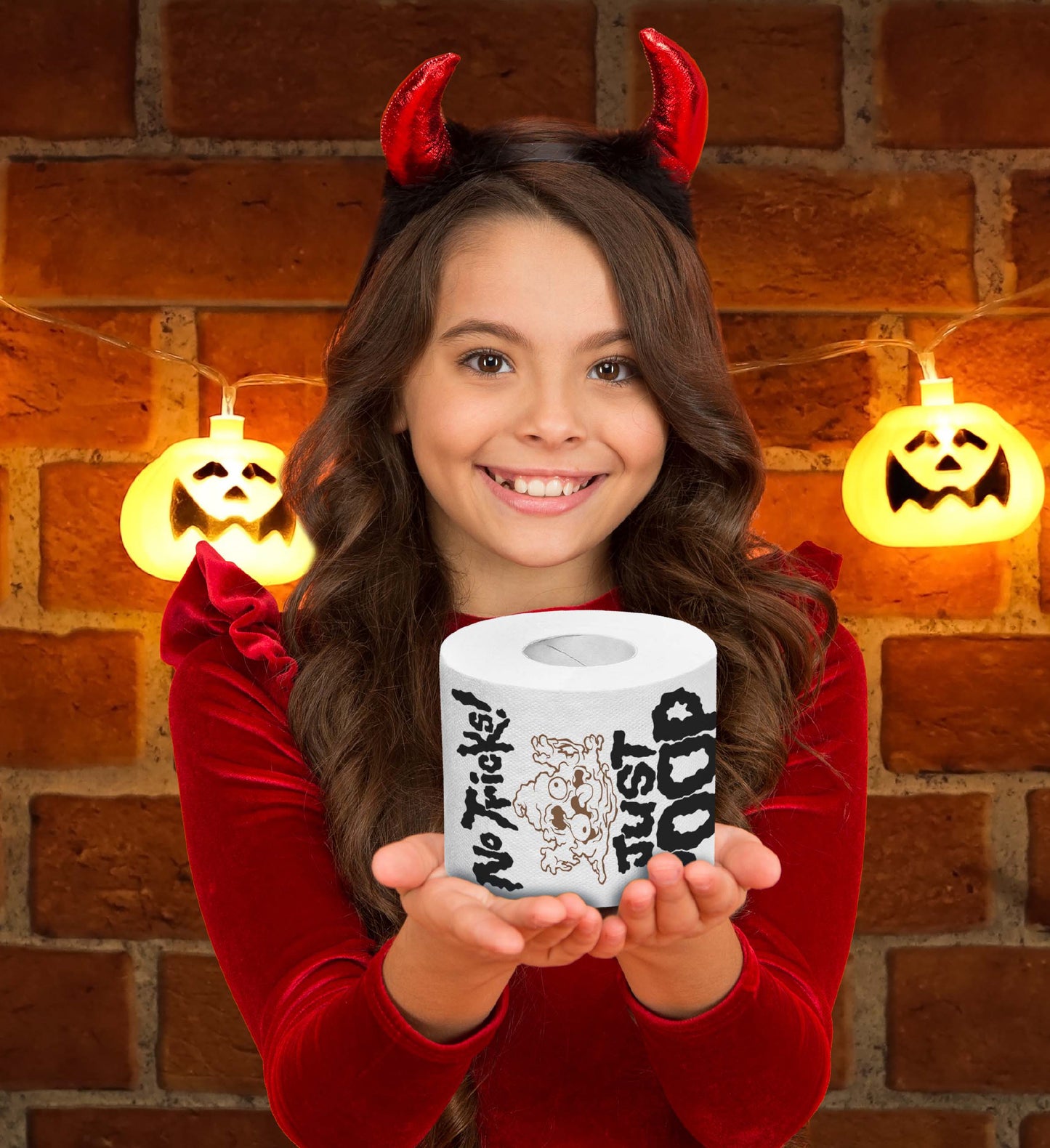 Printed TP Halloween No Tricks Just Poop Printed Toilet Paper Gift – 500 Sheets