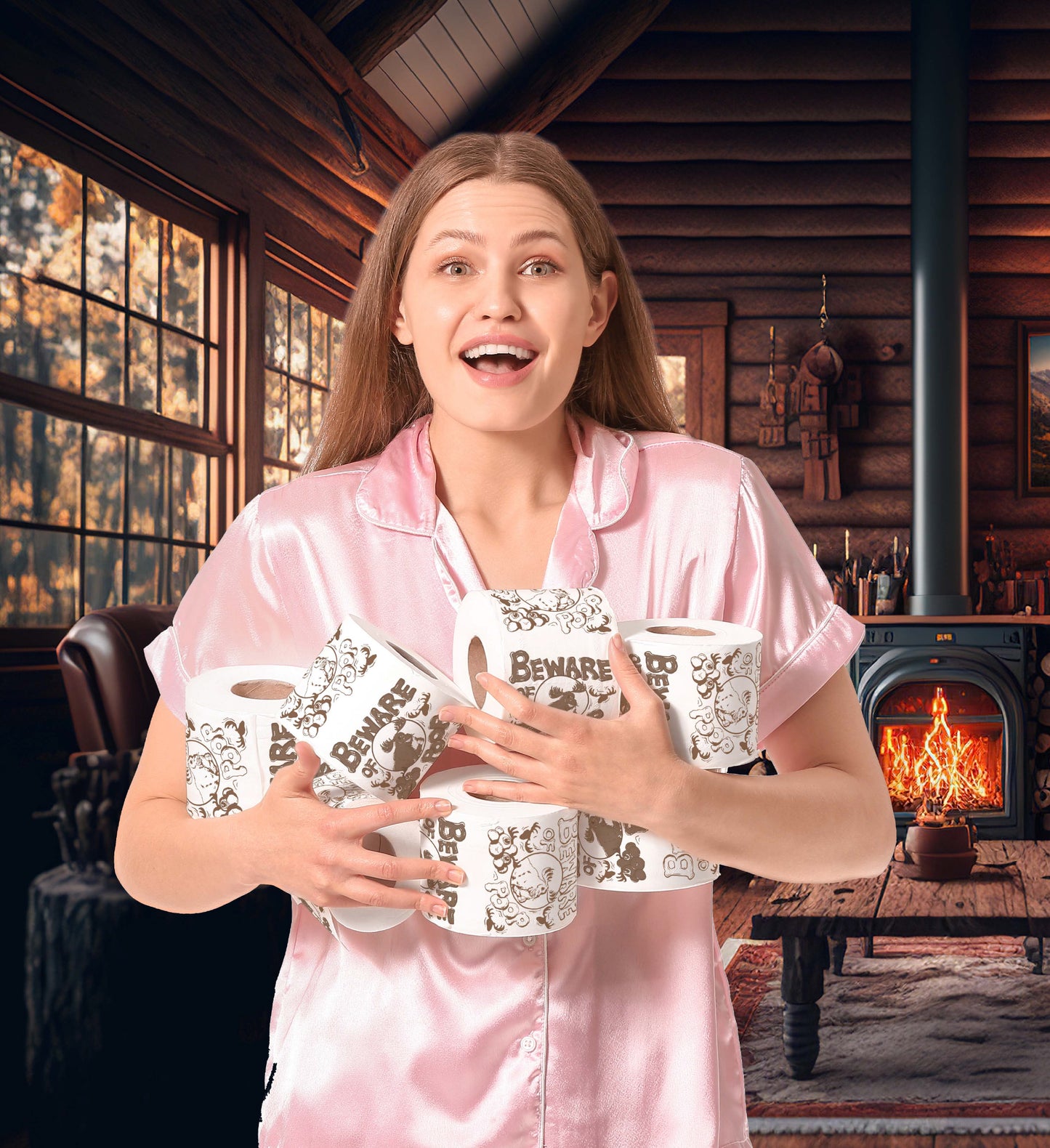 Printed TP Beware of Moose Poop Printed Toilet Paper Fun Gag Gift – 500 Sheets