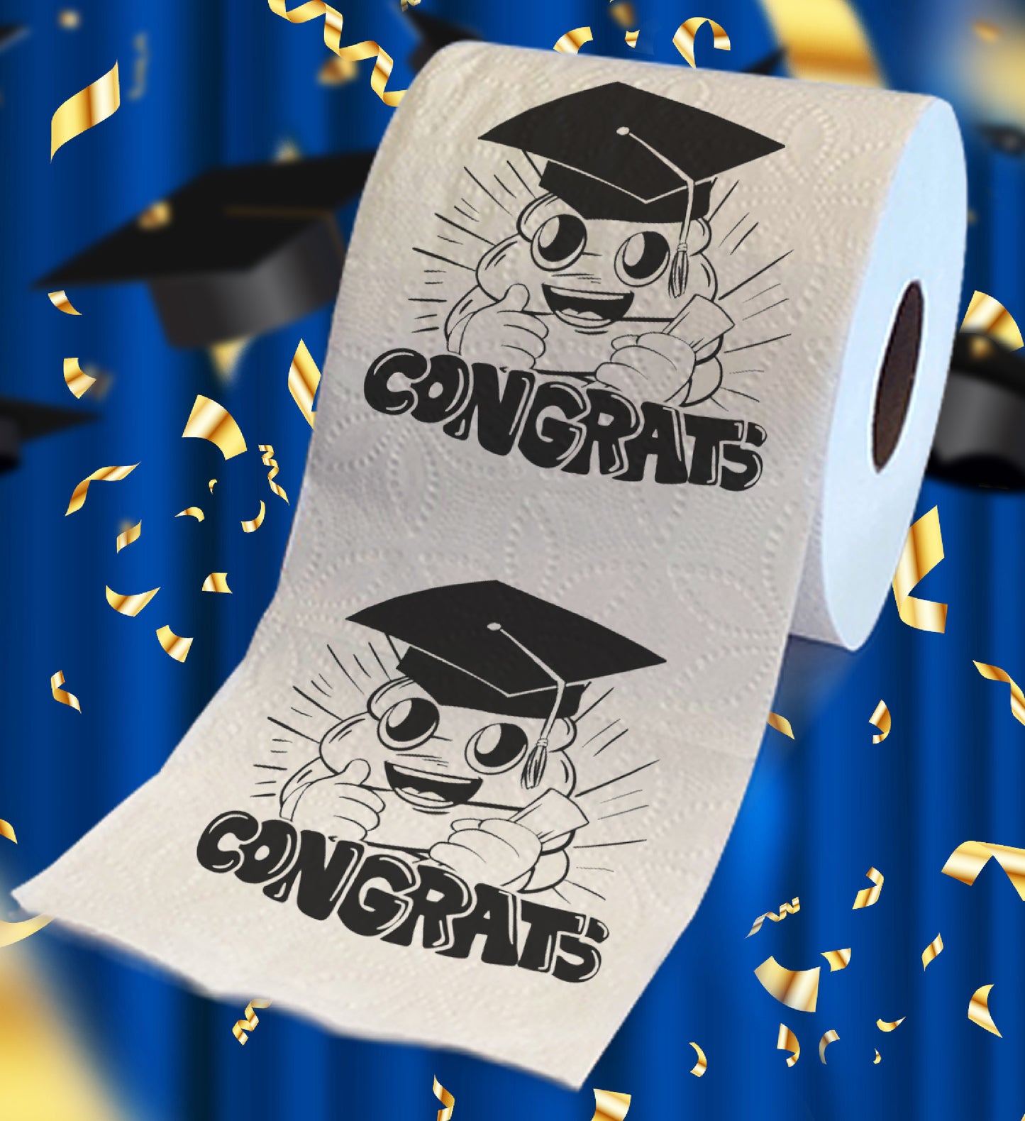 Printed TP Congrats with Excited Poop Printed Toilet Paper Gag Gift, 500 Sheets