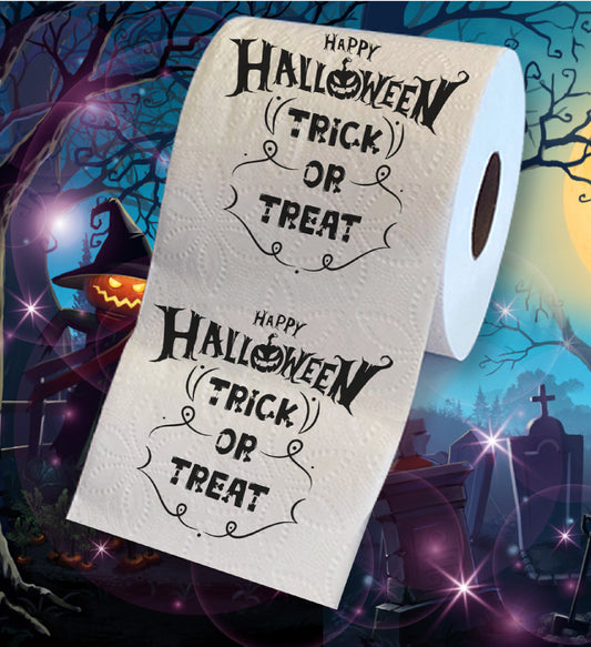 Printed TP Happy Halloween Trick or Treat Printed Toilet Paper Gift – 500 Sheet