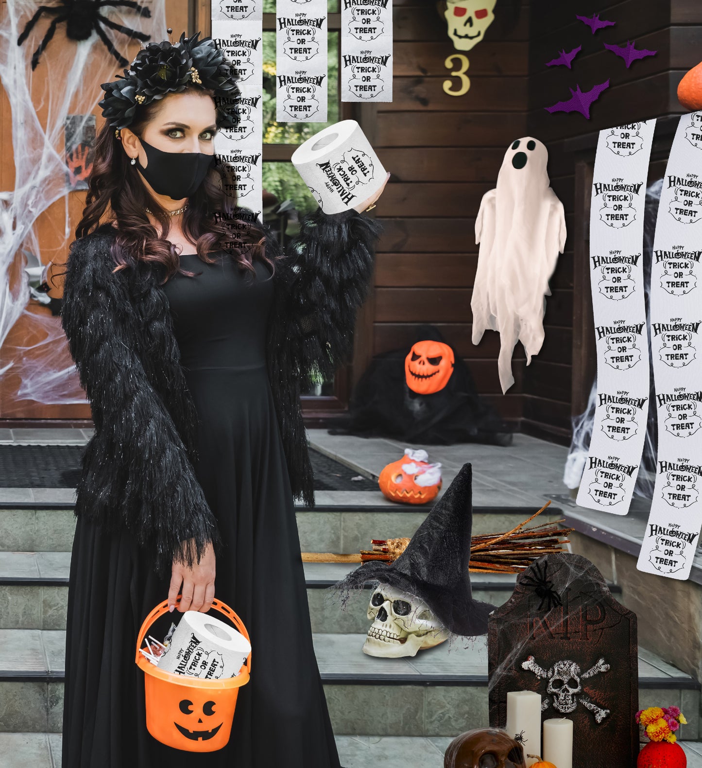Printed TP Happy Halloween Trick or Treat Printed Toilet Paper Gift – 500 Sheet