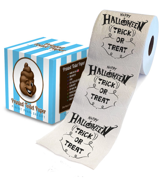 Printed TP Happy Halloween Trick or Treat Printed Toilet Paper Gift – 500 Sheet