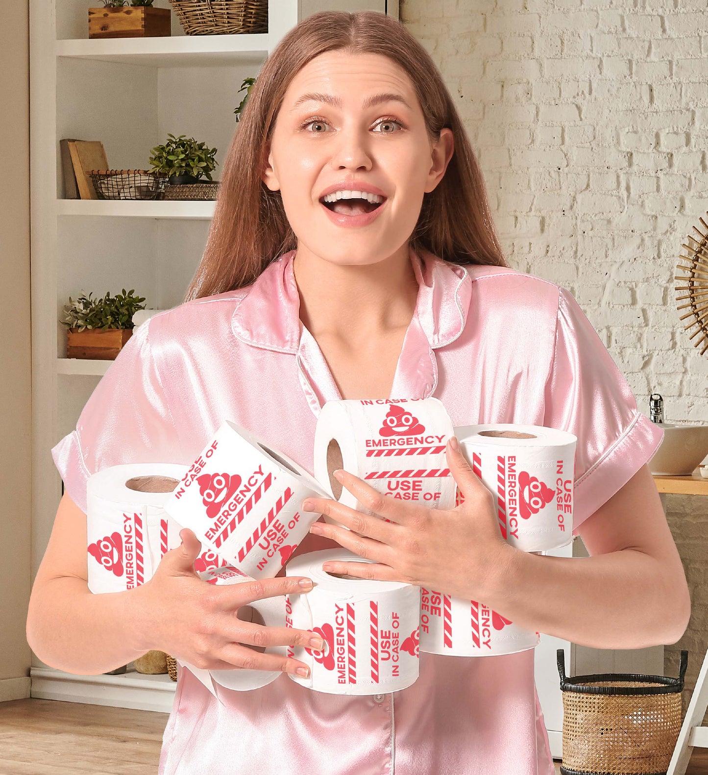 Printed TP Use in Case of Emergency Printed Toilet Paper Gag Gift - 500 Sheets