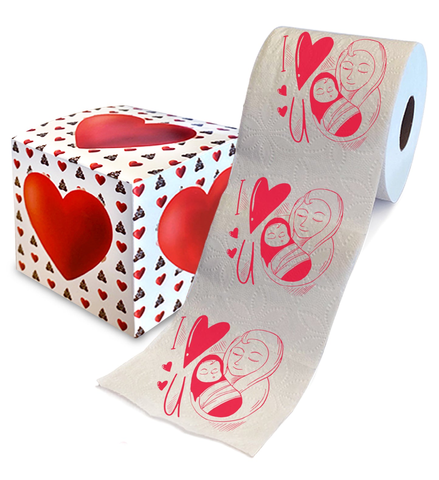 Printed TP Happy Mother's Day I Love You Mom Design Toilet Paper - 500 Sheets