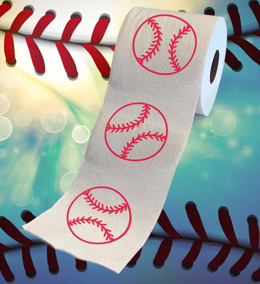 Printed TP Fun Sports Games Printed Toilet Paper Roll - 500 Sheets Baseball