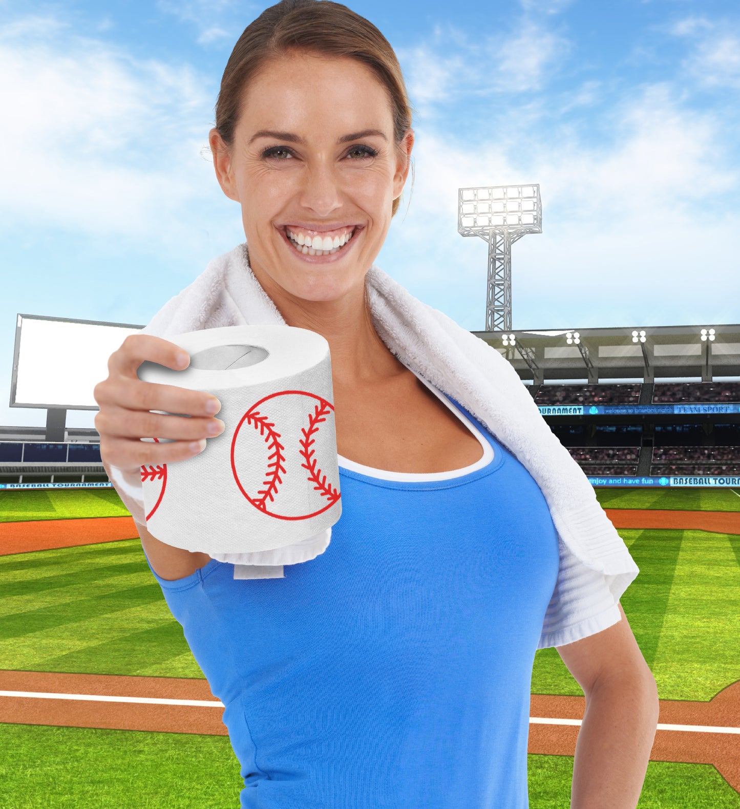 Printed TP Fun Sports Games Printed Toilet Paper Roll - 500 Sheets Baseball