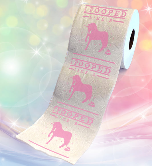 Printed TP I Pooped Like A Unicorn Printed Toilet Paper Gag Gift - 500 Sheets
