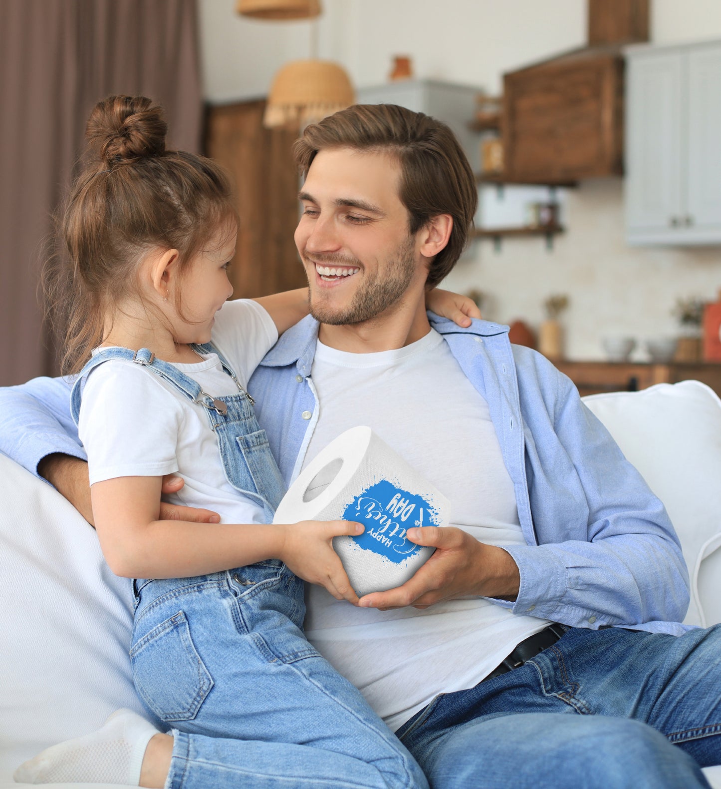 Printed TP Happy Fathers Day Fishing Rod Cartoon Toilet Paper Roll – 500 Sheets