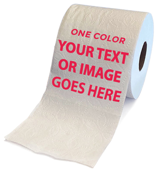 Printed TP Wholesale Toilet Paper Roll Gag Gift Decor in 1 Color - 500 sheets (Individually Shrink Wrapped - No Gift Box)