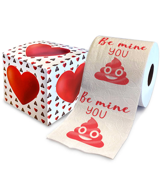 Printed TP Be Mine You Sh*t Funny Valentine's Printed Toilet Paper Roll Gag Gift