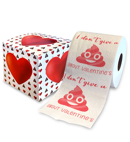 Printed TP I Don't Give a Sh*t About Valentine's Toilet Paper Roll Gag Gift