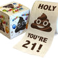 Printed TP Holy Poop You're 21 Funny Toilet Paper Roll Birthday Party Gag Gift