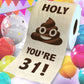 Printed TP Holy Poop You're 31 Funny Toilet Paper Roll Birthday Party Gag Gift