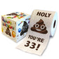 Printed TP Holy Poop You're 33 Funny Toilet Paper Roll Birthday Party Gag Gift