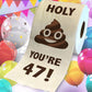 Printed TP Holy Poop You're 47 Funny Toilet Paper Roll Birthday Party Gag Gift