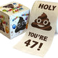 Printed TP Holy Poop You're 47 Funny Toilet Paper Roll Birthday Party Gag Gift