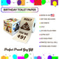 Printed TP Holy Poop You're 49 Funny Toilet Paper Roll Birthday Party Gag Gift