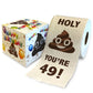 Printed TP Holy Poop You're 49 Funny Toilet Paper Roll Birthday Party Gag Gift
