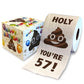 Printed TP Holy Poop You're 57 Funny Toilet Paper Roll Birthday Party Gag Gift