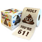 Printed TP Holy Poop You're 61 Funny Toilet Paper Roll Birthday Party Gag Gift