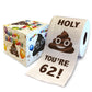 Printed TP Holy Poop You're 62 Funny Toilet Paper Roll Birthday Party Gag Gift