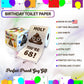 Printed TP Holy Poop You're 68 Funny Toilet Paper Roll Birthday Party Gag Gift