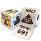 Printed TP Holy Poop You're 69 Funny Toilet Paper Roll Birthday Party Gag Gift