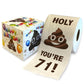 Printed TP Holy Poop You're 71 Funny Toilet Paper Roll Birthday Party Gag Gift