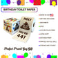 Printed TP Holy Poop You're 44 Funny Toilet Paper Roll Birthday Party Gag Gift