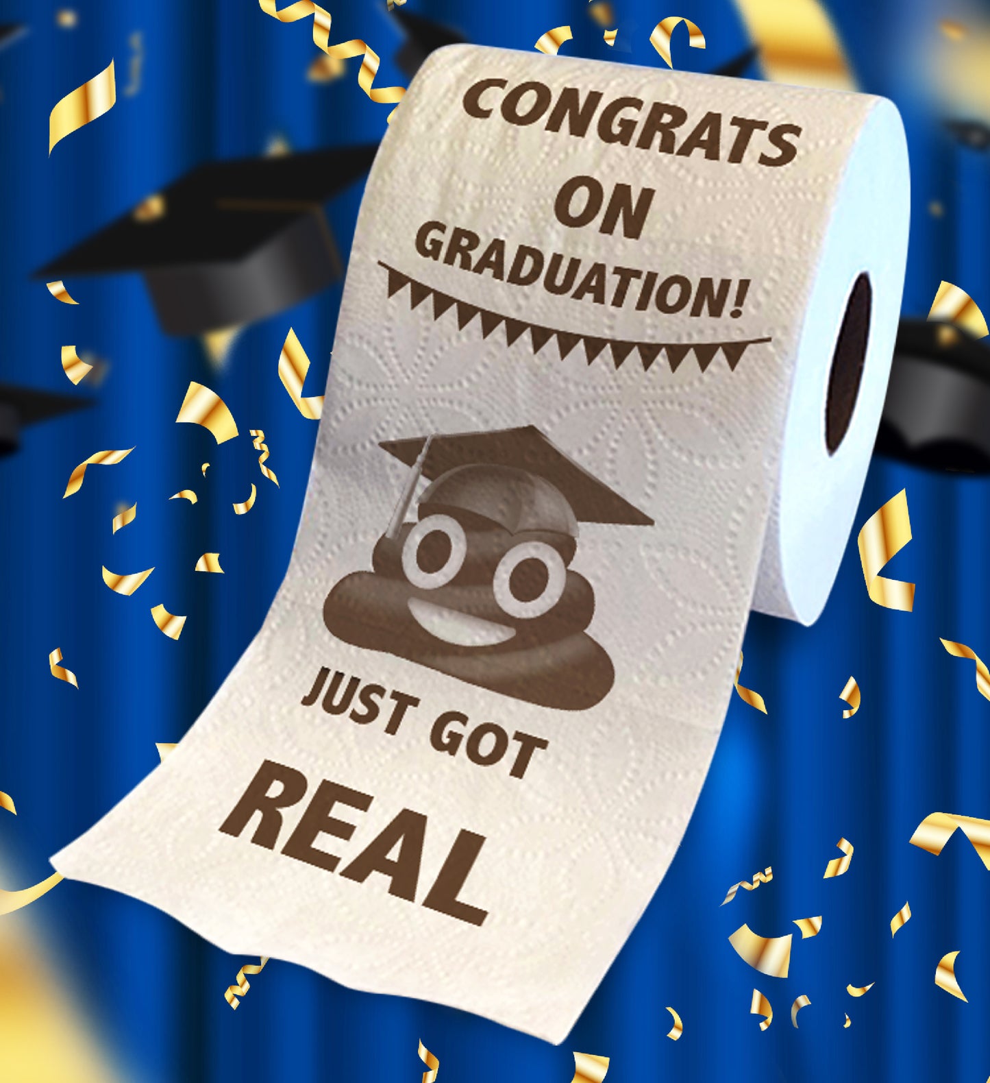 Printed TP Congrats on Graduation Toilet Paper Roll Prank Gag Gift for New Grad
