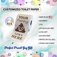Printed TP Customized Printed Toilet Paper Gift Set, Personalized Design in 1 Color - 2 Pack