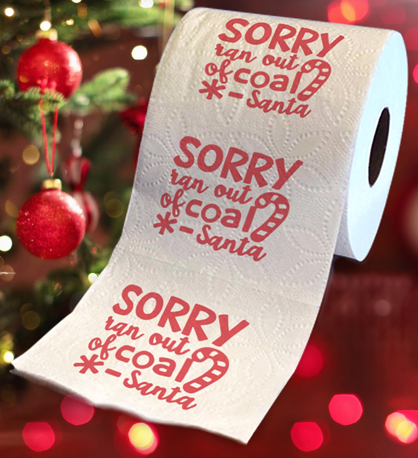 Printed TP Sorry Ran Out of Coal Christmas Toilet Paper Roll Holiday Gift